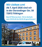Wir ziehen um. Ab 7. April sind wir in der Derendinger Str. 50
